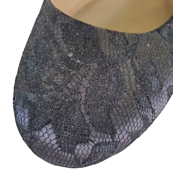 EASY SPIRIT e360 Ballet Flats Shoes Women's 7M Black Lace Non Slip Cushioned - Picture 4 of 12